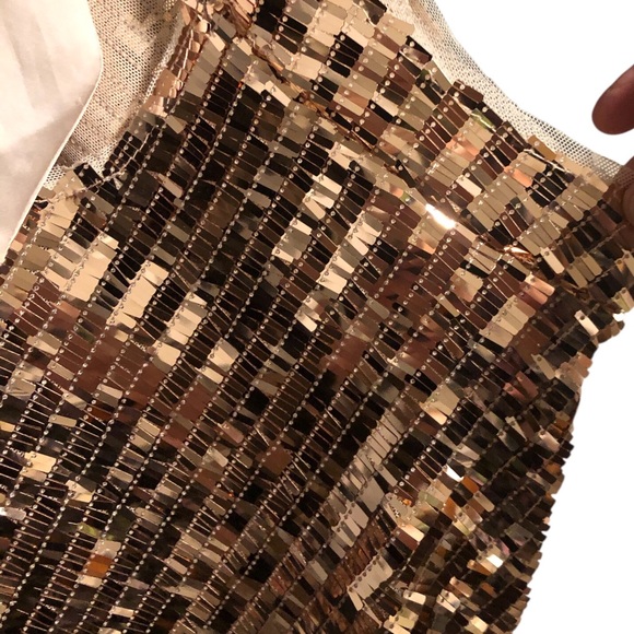 Free People Womens Sequin Halter Ribbon Tie Top in Rose Gold NWOT size M - Picture 8 of 12